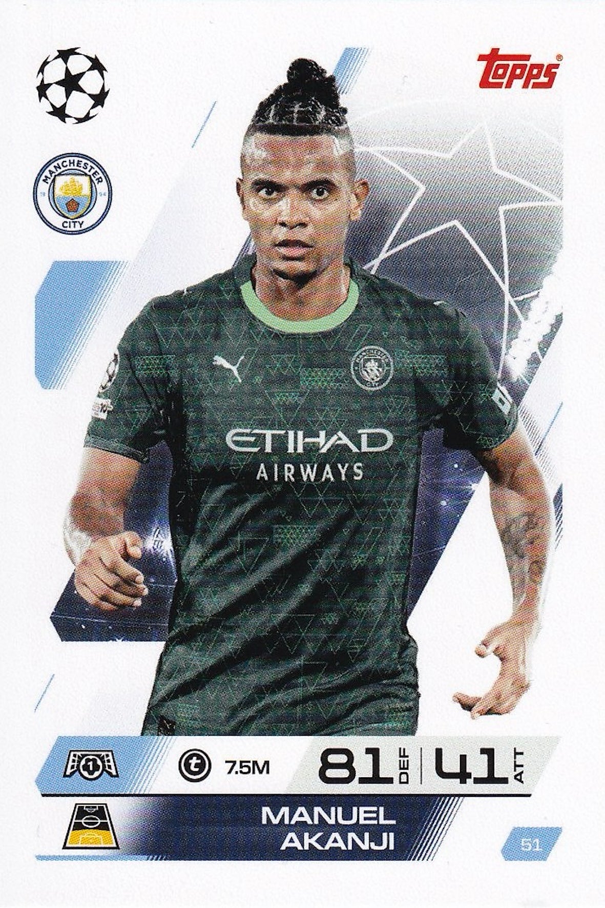 Manuel Akanji Base Card #51 - Topps Match Attax 25/26 (2025/2026) Manchester City