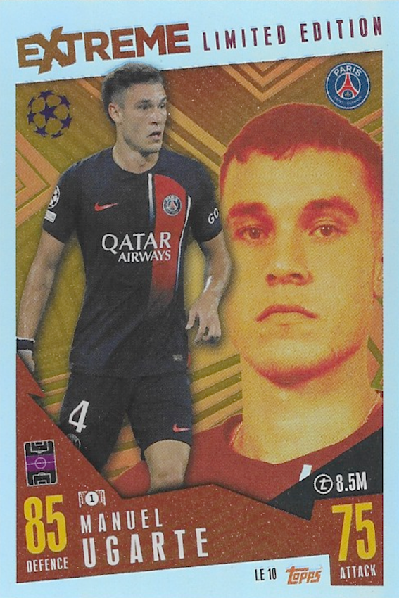 Manuel Ugarte EXTREME Limited Edition Card, No #LE10 - Topps Match Attax CL Extra 23/24 (PSG)