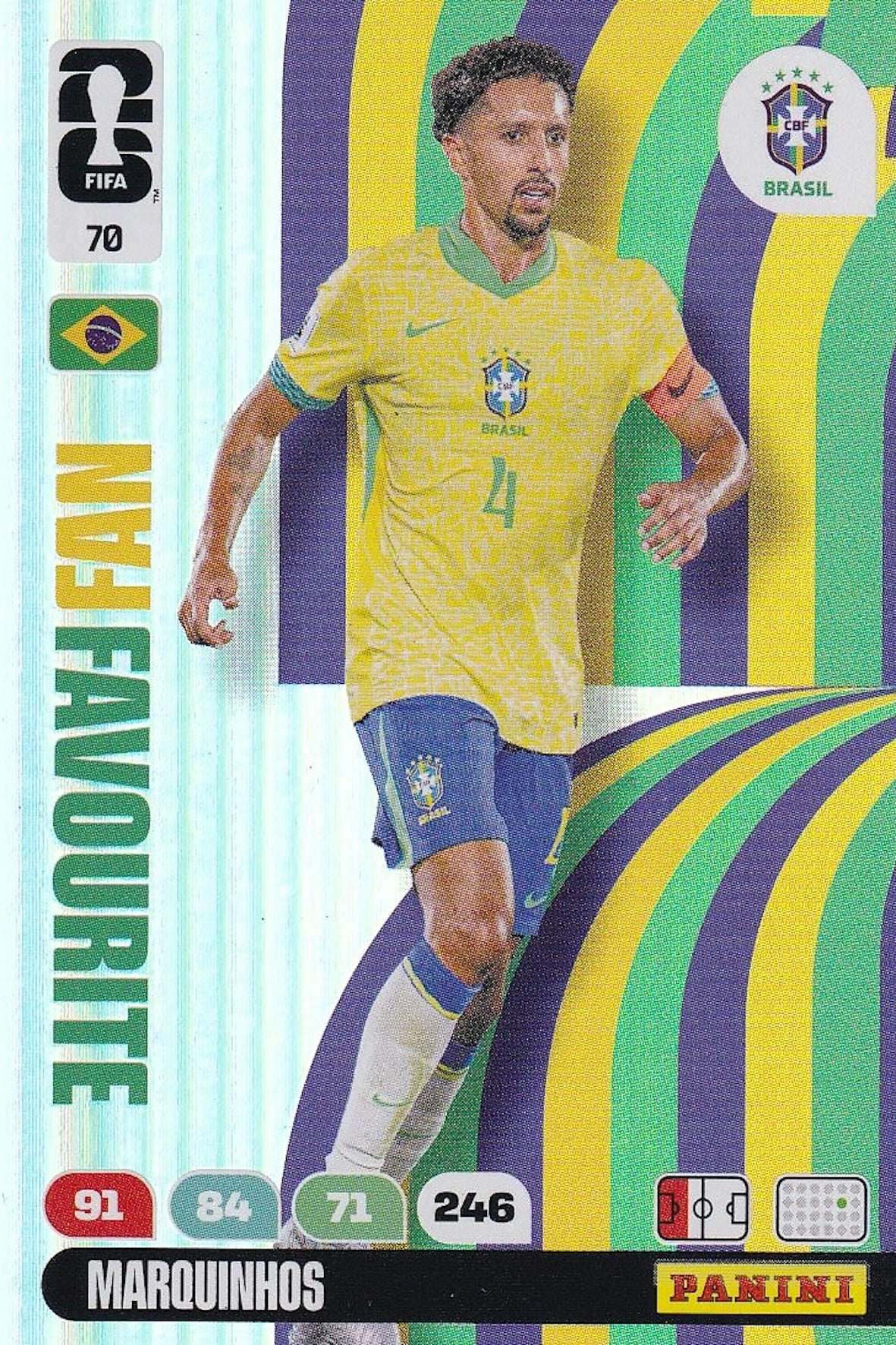 Marquinhos Fan Favourite Card #70 - FIFA WORLD CUP 2026 - Panini Adrenalyn XL - Brazil