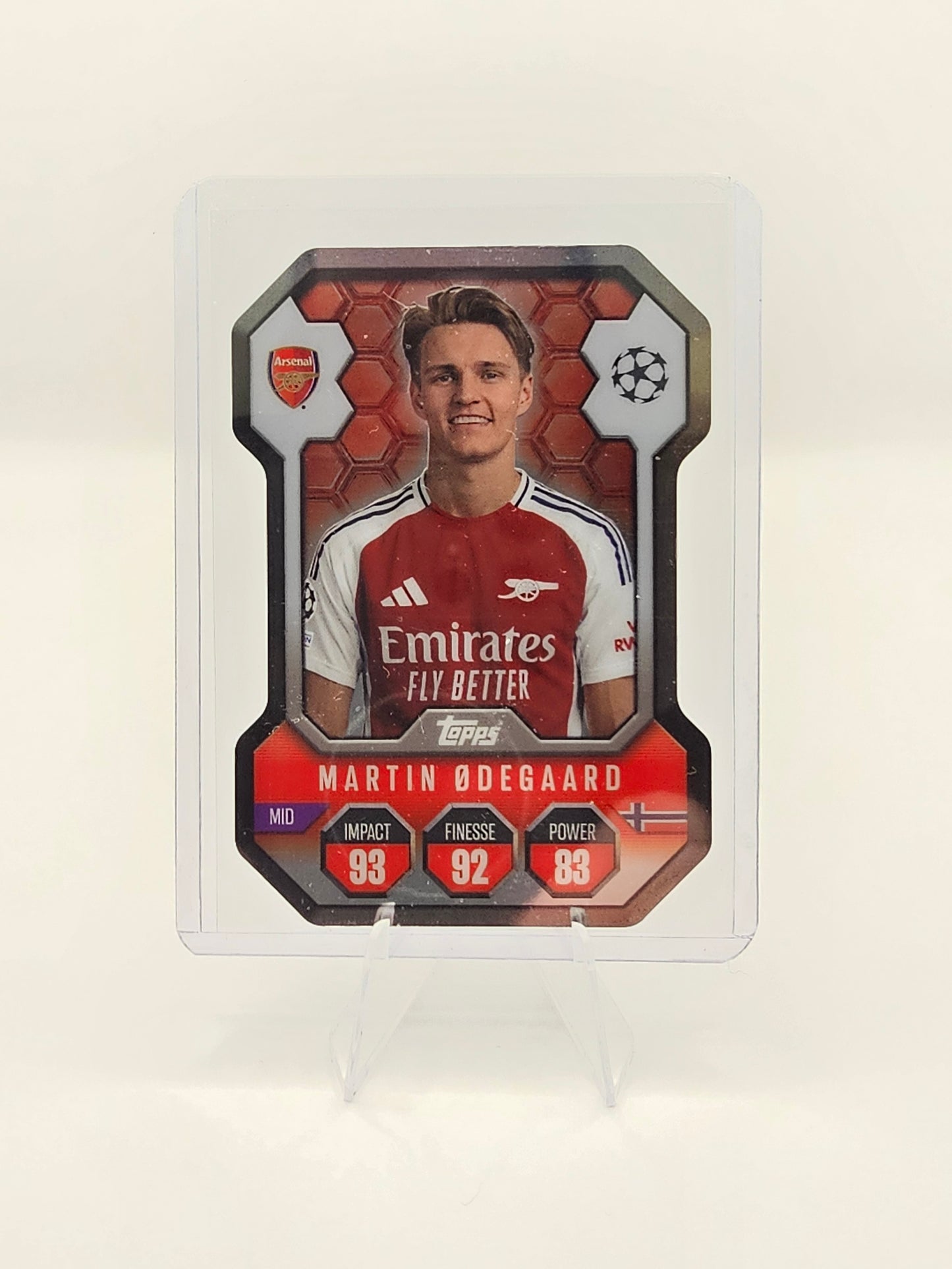 Martin Odegaard Chrome Shield Card Number #SH2 - Topps Match Attax 2024 2025