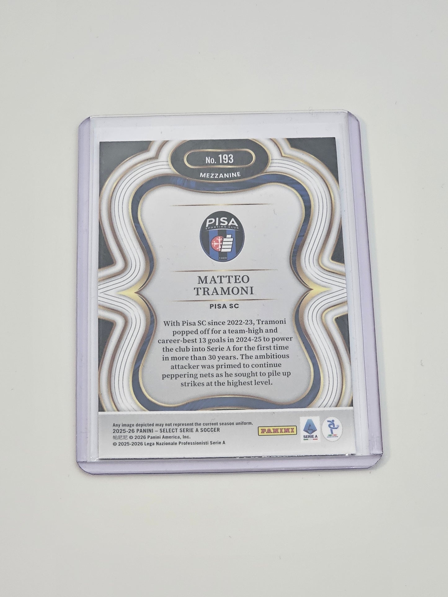 Matteo Tramoni #193 Panini Select Rookie RC Card 25/26 - Pisa SC