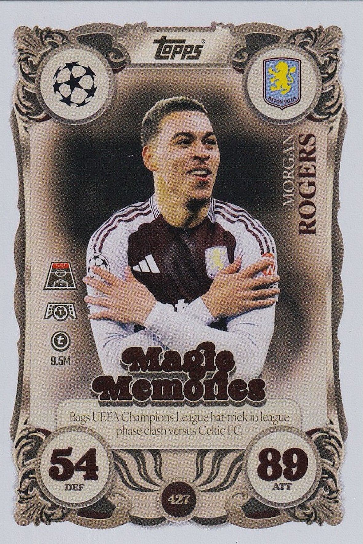 Morgan Rogers Magic Memories Card #427 - Topps Match Attax 25/26 (2025/2026) Aston Villa