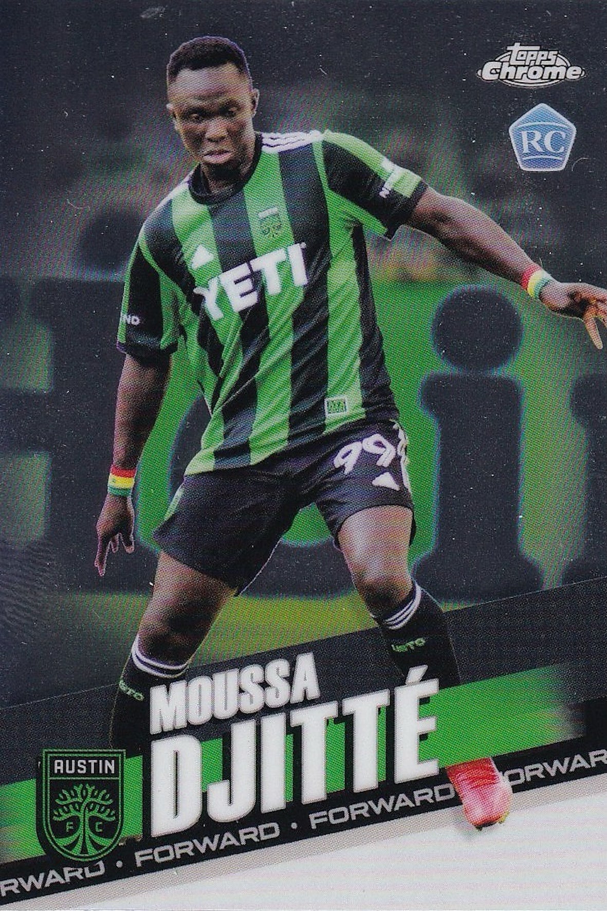 Moussa Djitte Topps Chrome Rookie Card #63 - MLS 2022 - Austin FC