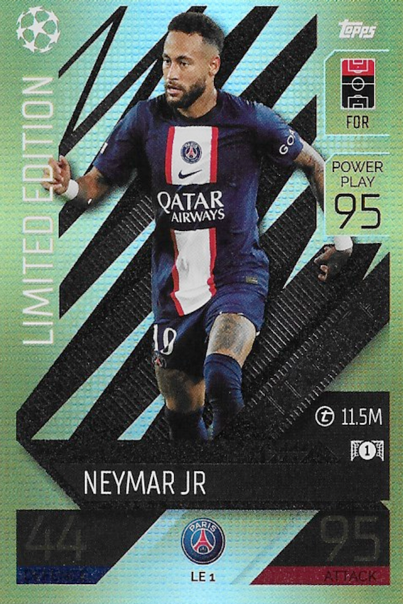 neymar jr limited edition card Match Attax Extra 2022/23 2023 Neymar Jr PSG Limited Edition Card LE1 – Wayne Jackson Gaming