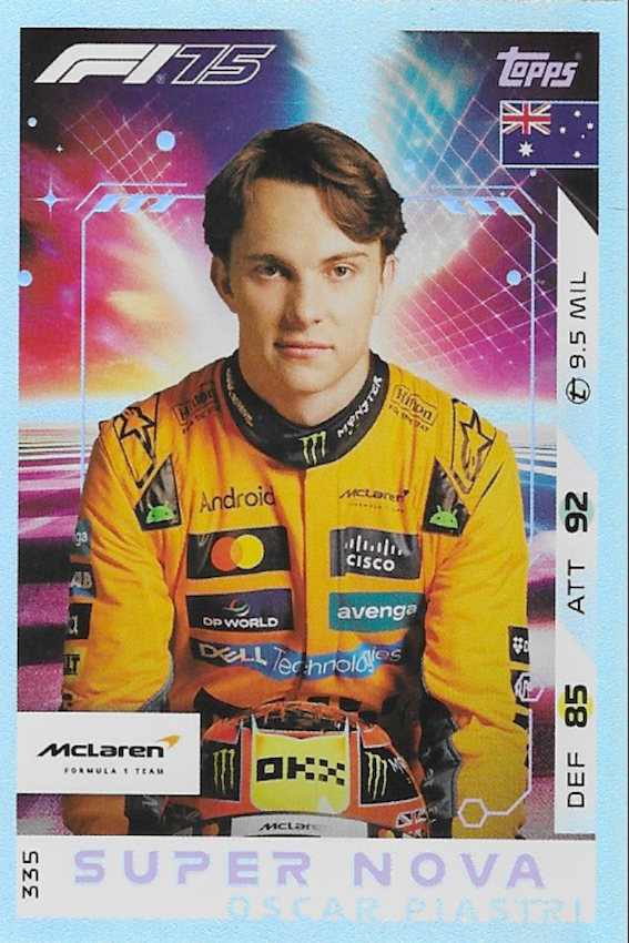 Oscar Piastri Super Nova Card #335 - Topps Turbo Attax 2025 F1 (FORMULA ONE)