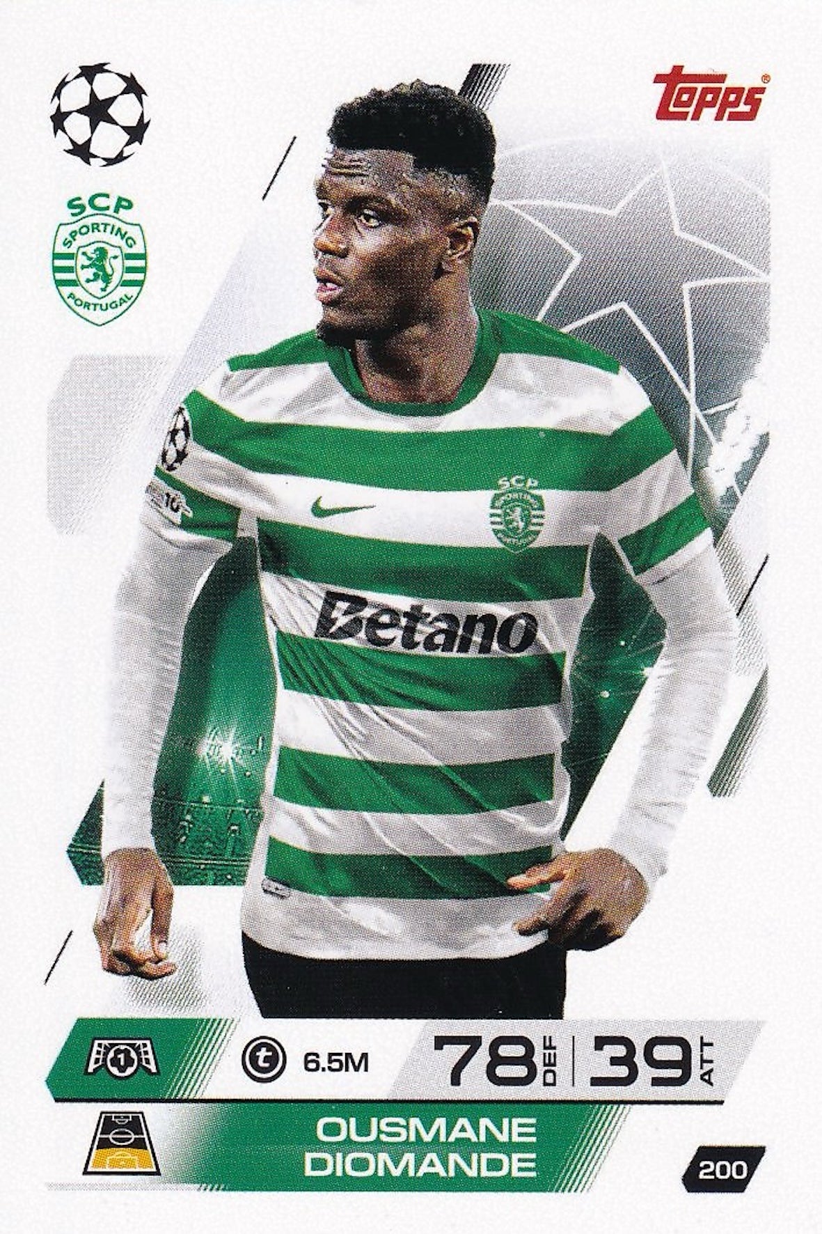 Ousmane Diomande Base Card #200 - Topps Match Attax 25/26 (2025/2026) Sporting CP