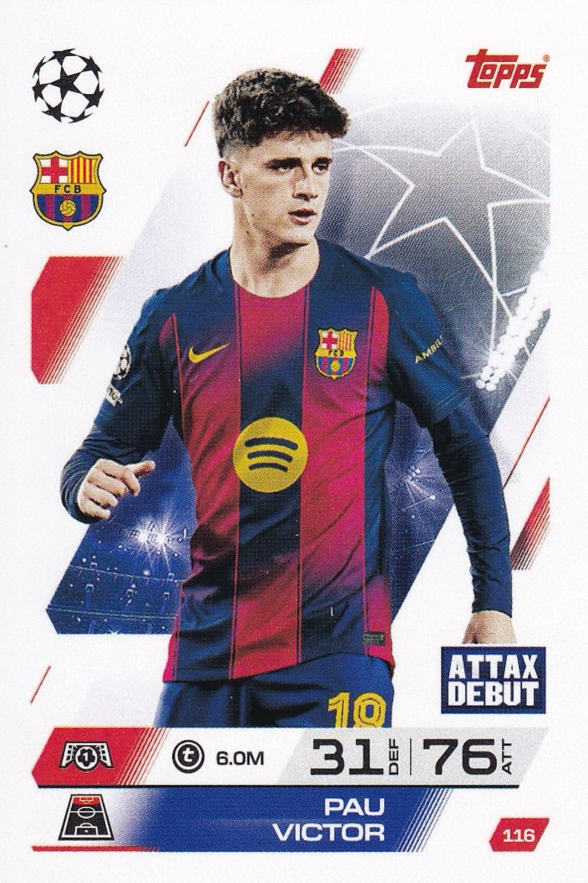 Pau Victor Base Card #116 Attax Debut - Topps Match Attax 25/26 (2025/2026) FC Barcelona