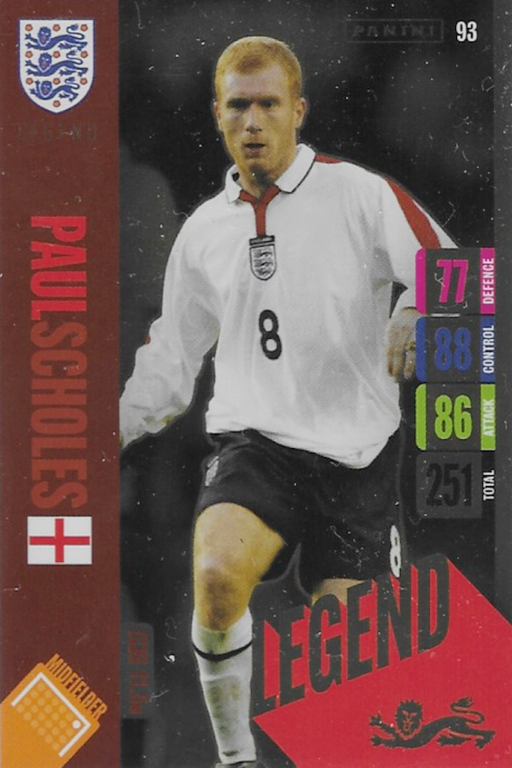 Paul Scholes Legend Card Number 93 - Adrenalyn XL England 2024 Tournament Edition by Panini