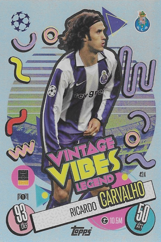 Ricardo Carvalho Vintage Vibes Legend Card #424 - Match Attax 24