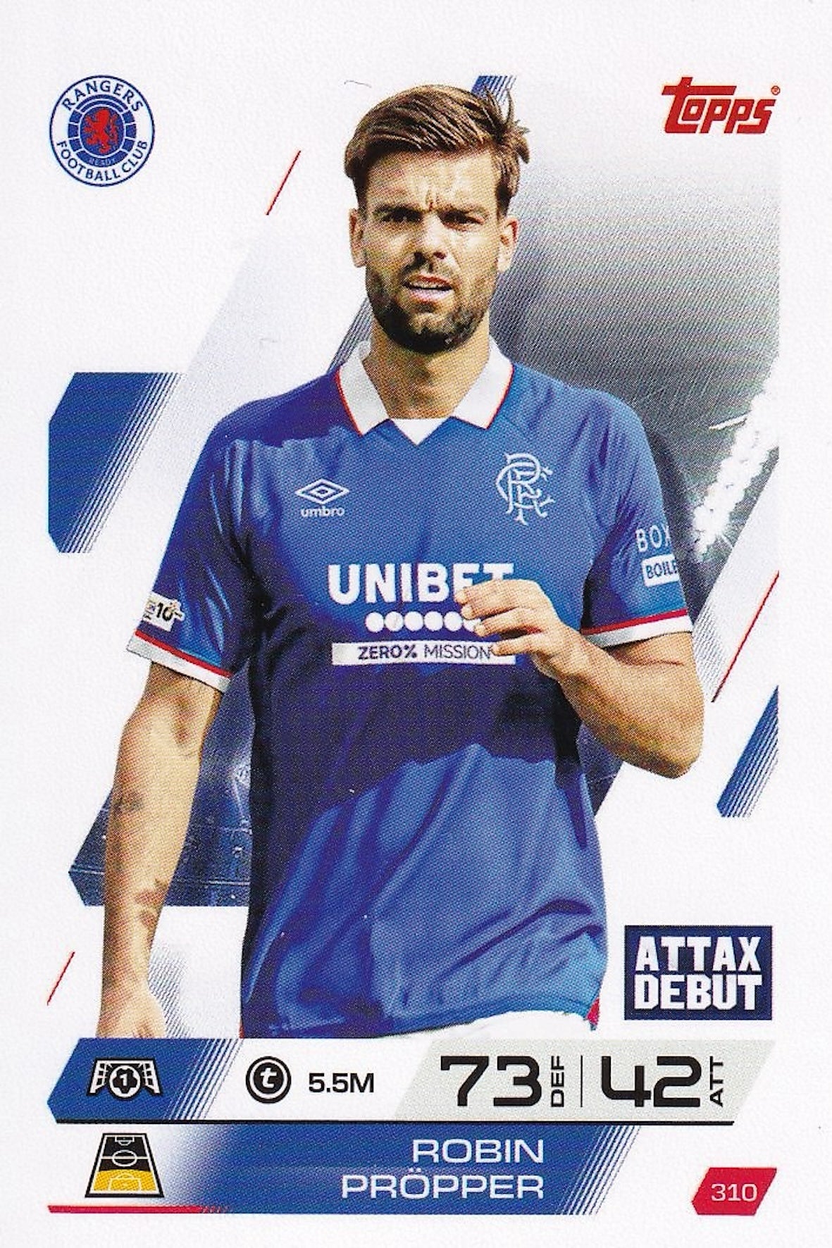 Robin Propper Base Card #310 - Topps Match Attax 25/26 (2025/2026) Rangers