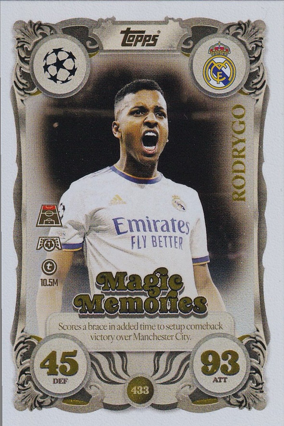 Rodrygo Magic Memories Card #433 - Topps Match Attax 25/26 (2025/2026) Real Madrid