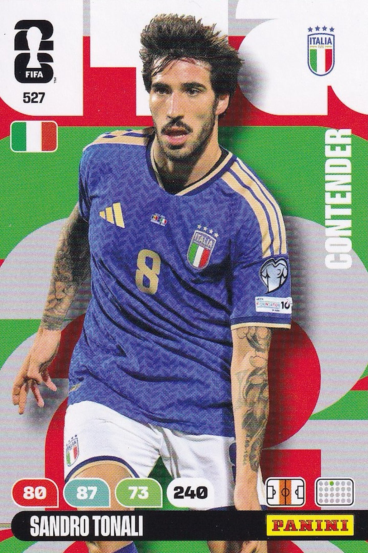 Sandro Tonali Base Card #527 - FIFA WORLD CUP 2026 - Panini Adrenalyn XL