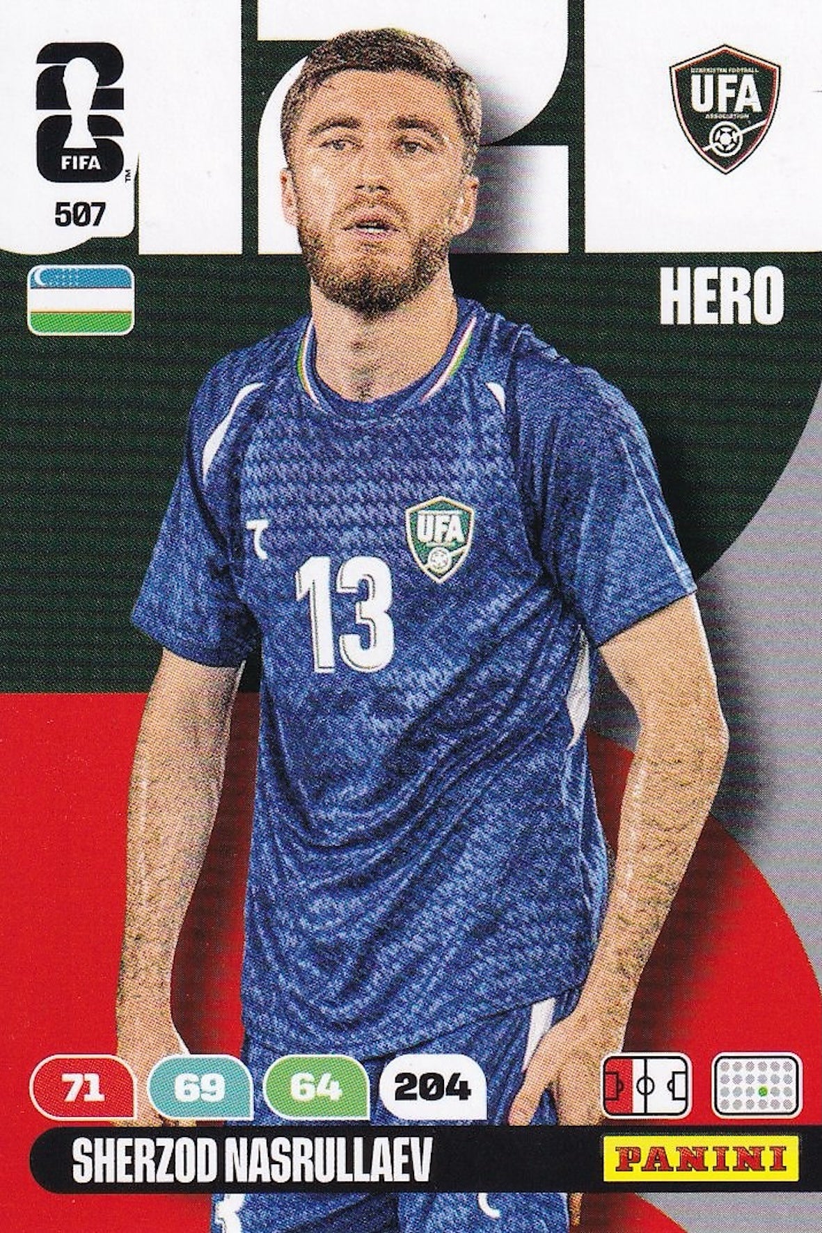 Sherzod Nasrullaev Hero Base Card #507 - FIFA WORLD CUP 2026 - Panini Adrenalyn XL