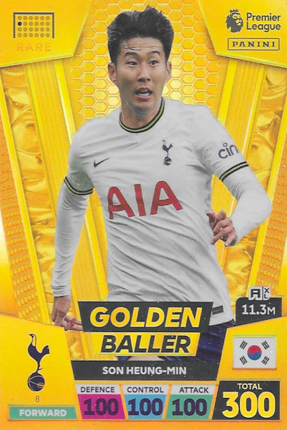 Son Heung Min Golden Baller Card No 8 Panini Adrenalyn XL 2023 son-heung-min-golden-baller-card-no-8-panini-adrenalyn-xl-2023