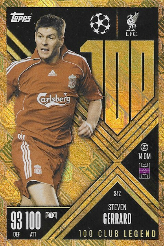 Steven Gerrard 100 Club Legends Card #342 - Topps Match Attax Extra 24/25 2024/2025 Liverpool