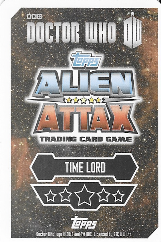 The Doctor Limited Edition Card LE3 - Topps Doctor Who Alien Attax - back of card