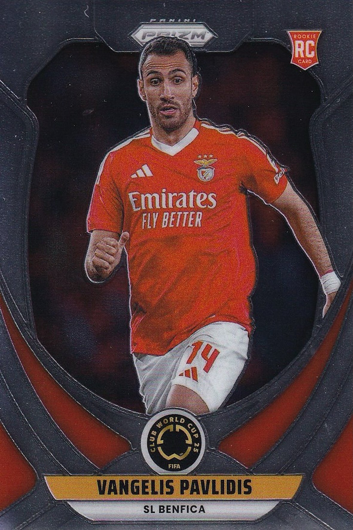 Vangelis Pavlidis Rookie (RC) Base Card #187 - Panini Prizm FIFA Club World Cup 25 (2025) - SL Benfica