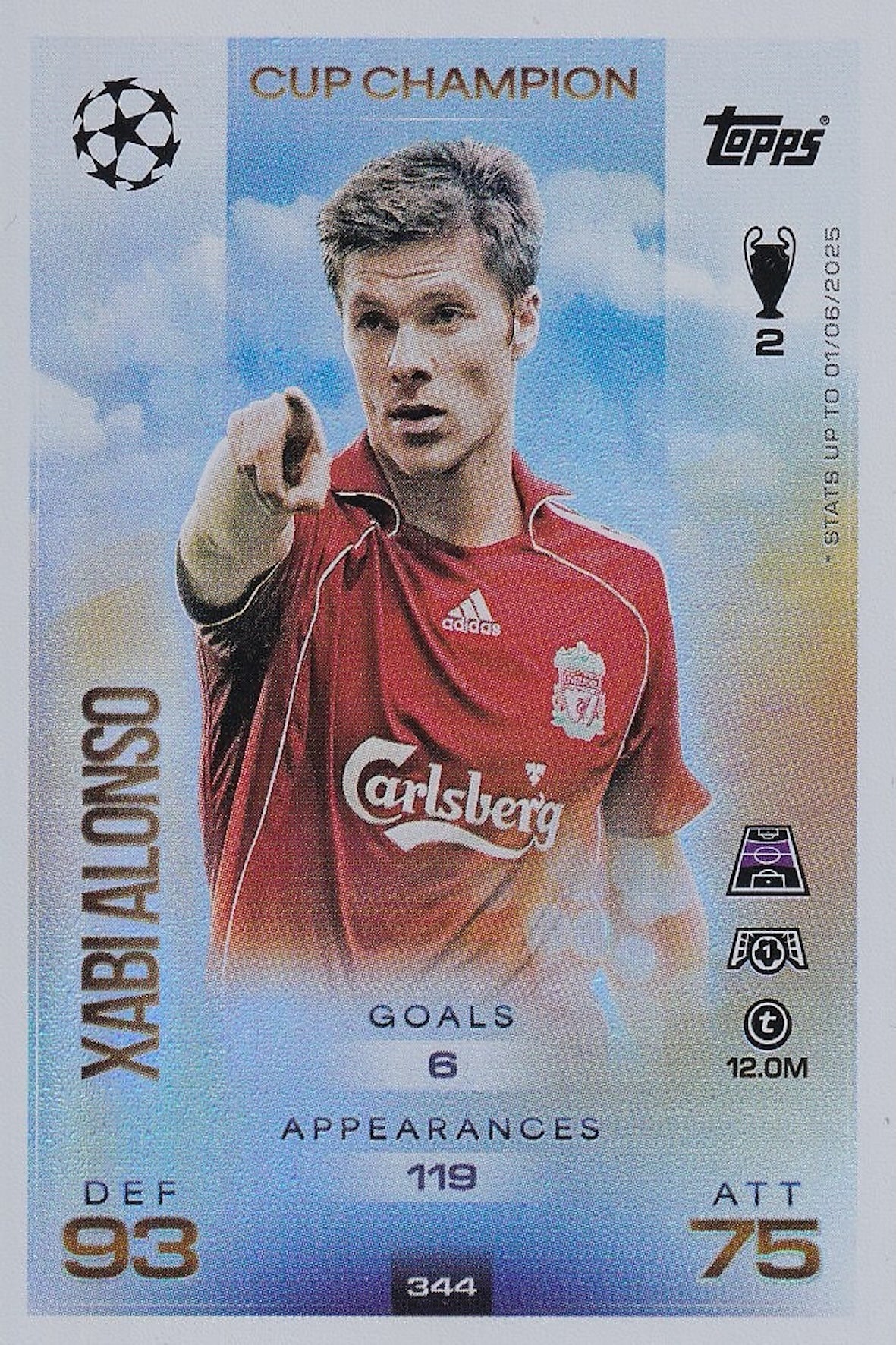 Xabi Alonso Cup Champion Card #344 - Topps Match Attax 25/26 (2025/2026) Liverpool