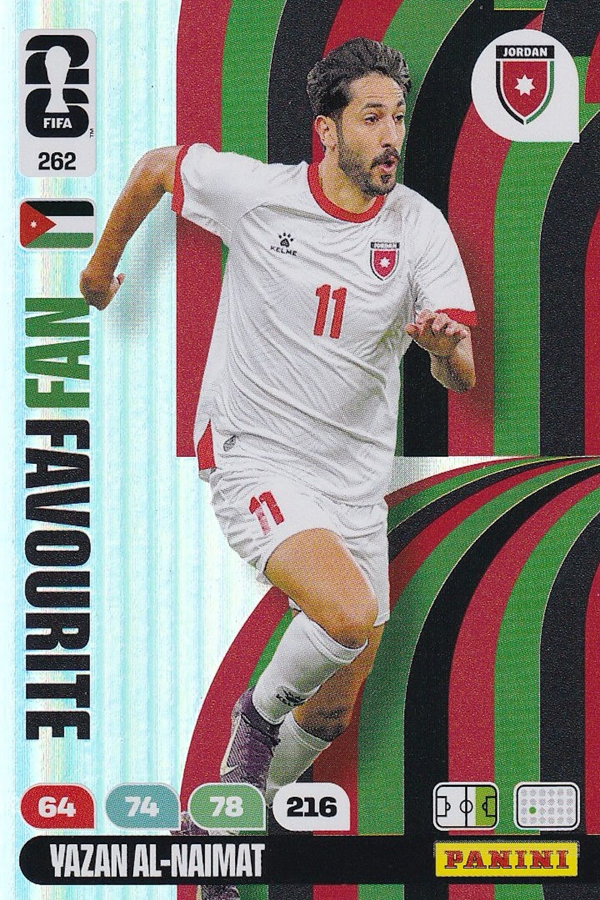 Yazan Al-Naimat Fan Favourite Card #262 - FIFA WORLD CUP 2026 - Panini Adrenalyn XL - Jordan