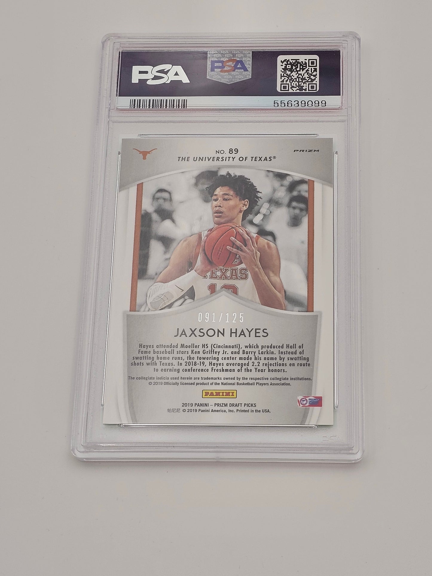 Jaxson Hayes Rookie Card, 2019 Panini Prizm Draft Picks, Crusade Neon Green /125, PSA 9 Mint, RC, #89, Graded