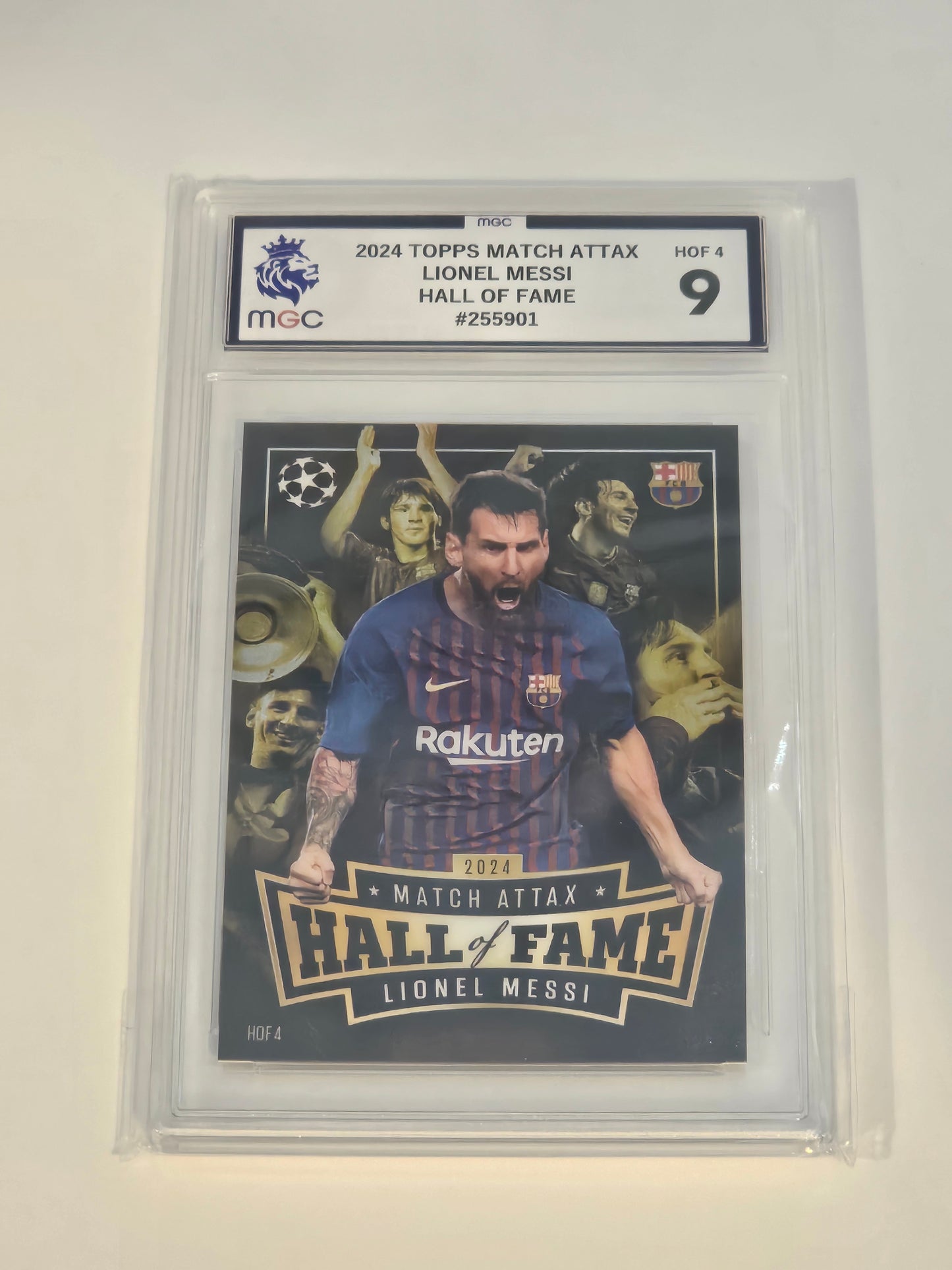 Graded Lionel Messi Hall of Fame Card HOF 4 MGC 9, Topps Match Attax 24/25 (2024/2025)