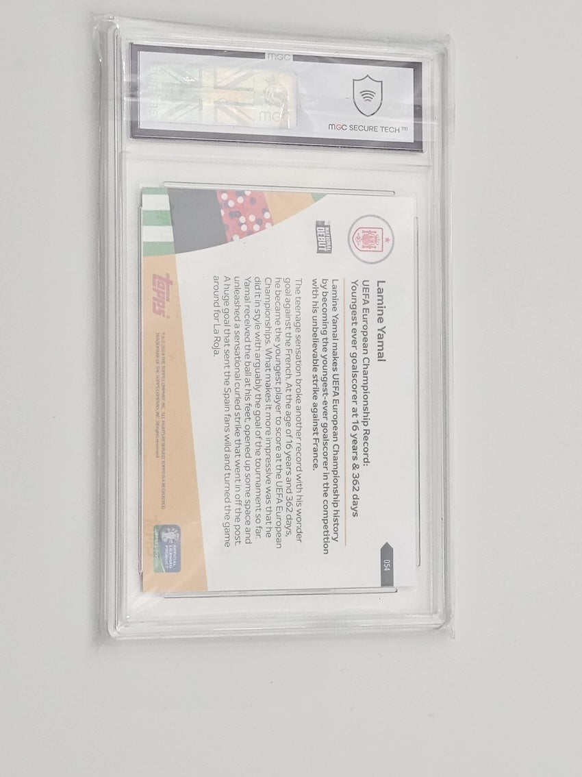 Lamine Yamal Rookie Card, 2024 Topps Now Euro 2024 Germany #54, MGC Graded 9, Mint Condition