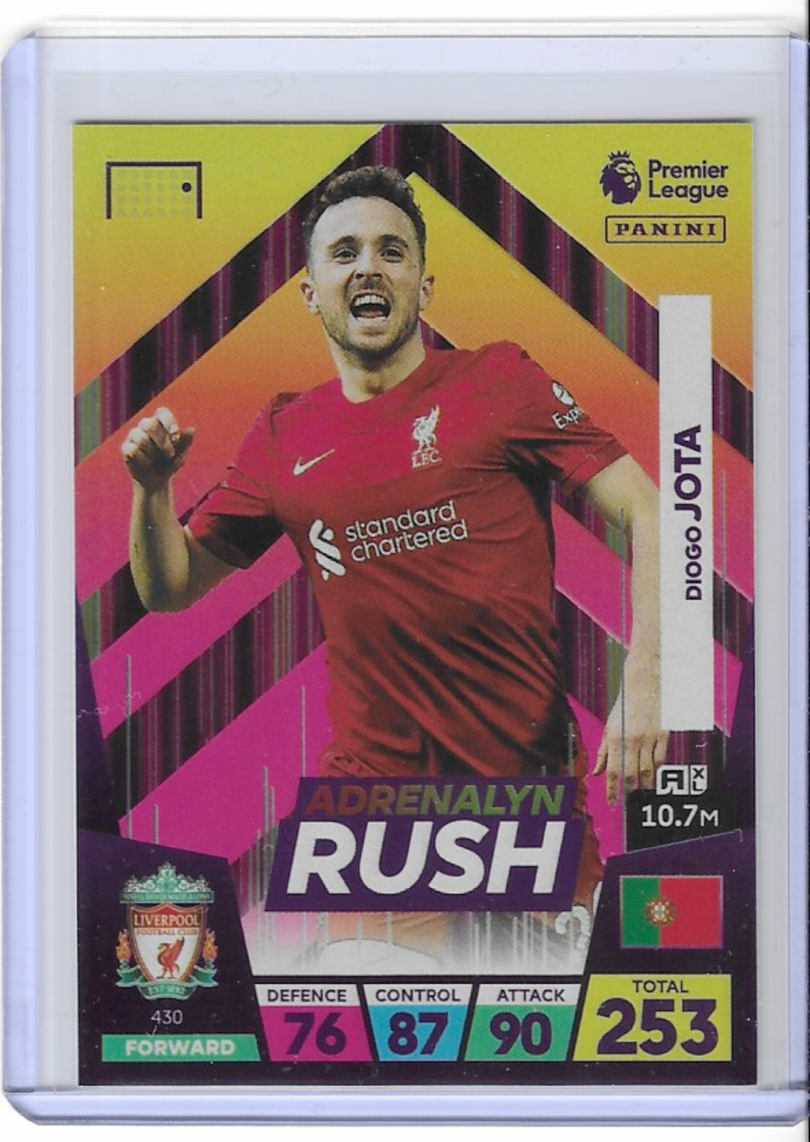 Diogo Jota, Panini Premier League Adrenalyn XL 2023, Card #430, MINT Condition