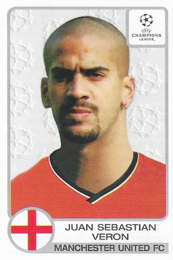 #180 Juan Sebastian Veron Panini Sticker - Uefa Champions League 2001/2002