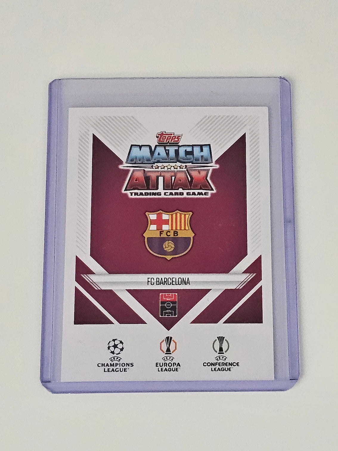 Lamine Yamal Base Card Number 149 - Topps MATCH ATTAX 2024/2025 - back of card in a top loader