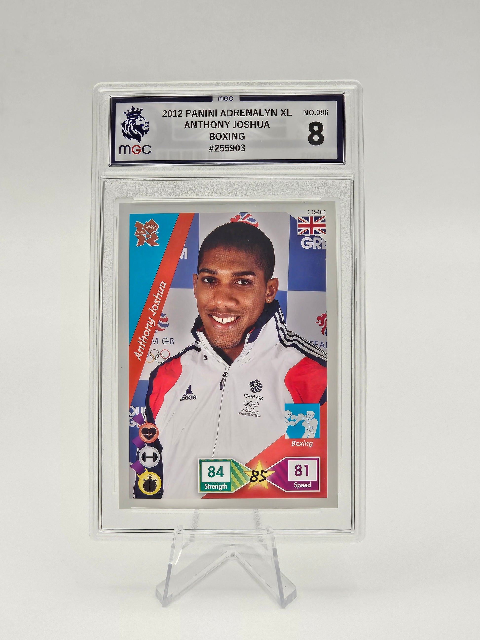 Anthony Joshua Rookie Card No #096 - London Olympics 2012 Panini Adrenalyn XL (MGC Graded 8)