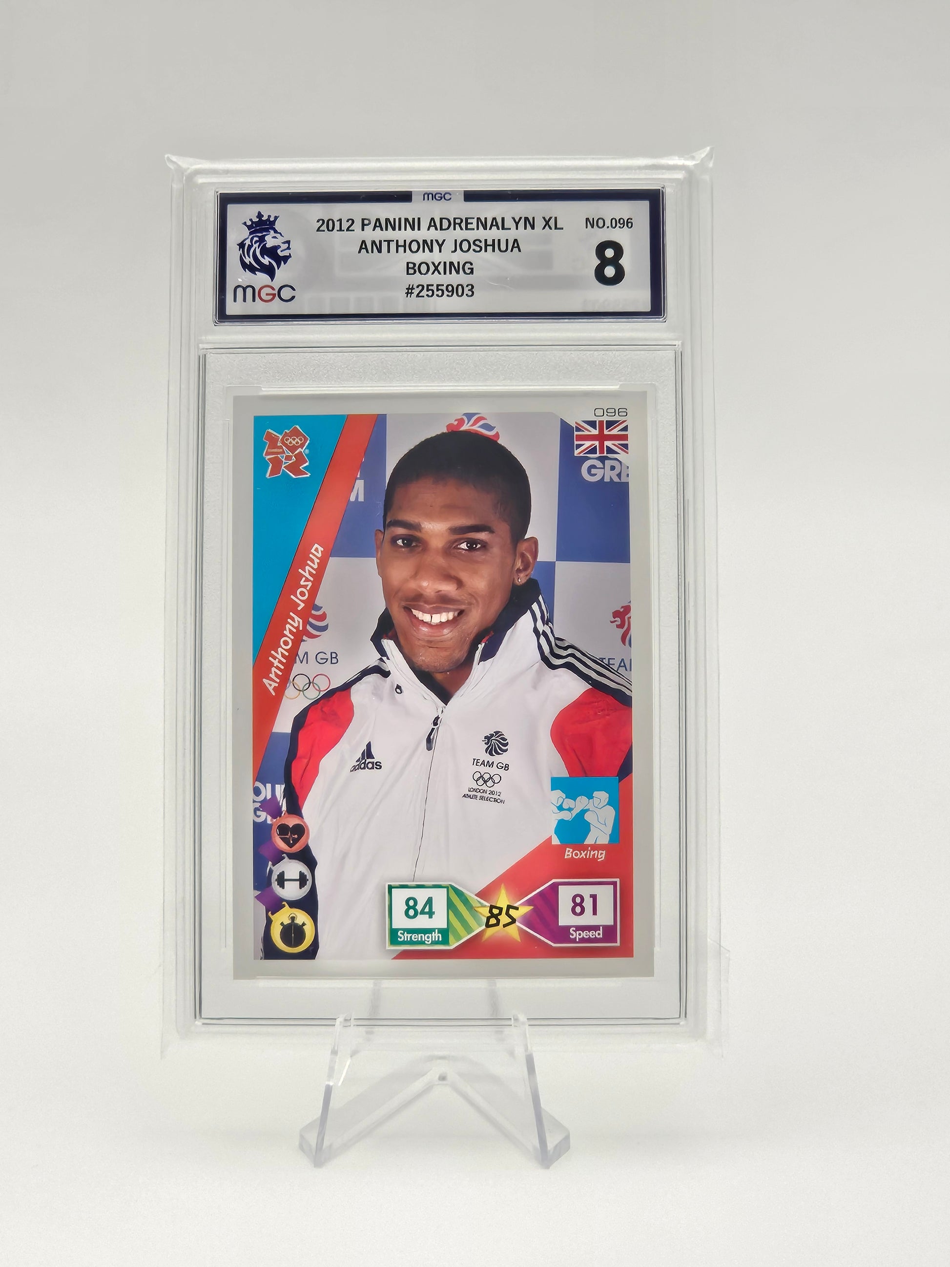 Anthony Joshua Rookie Card No #096 - London Olympics 2012 Panini Adrenalyn XL (MGC Graded 8)