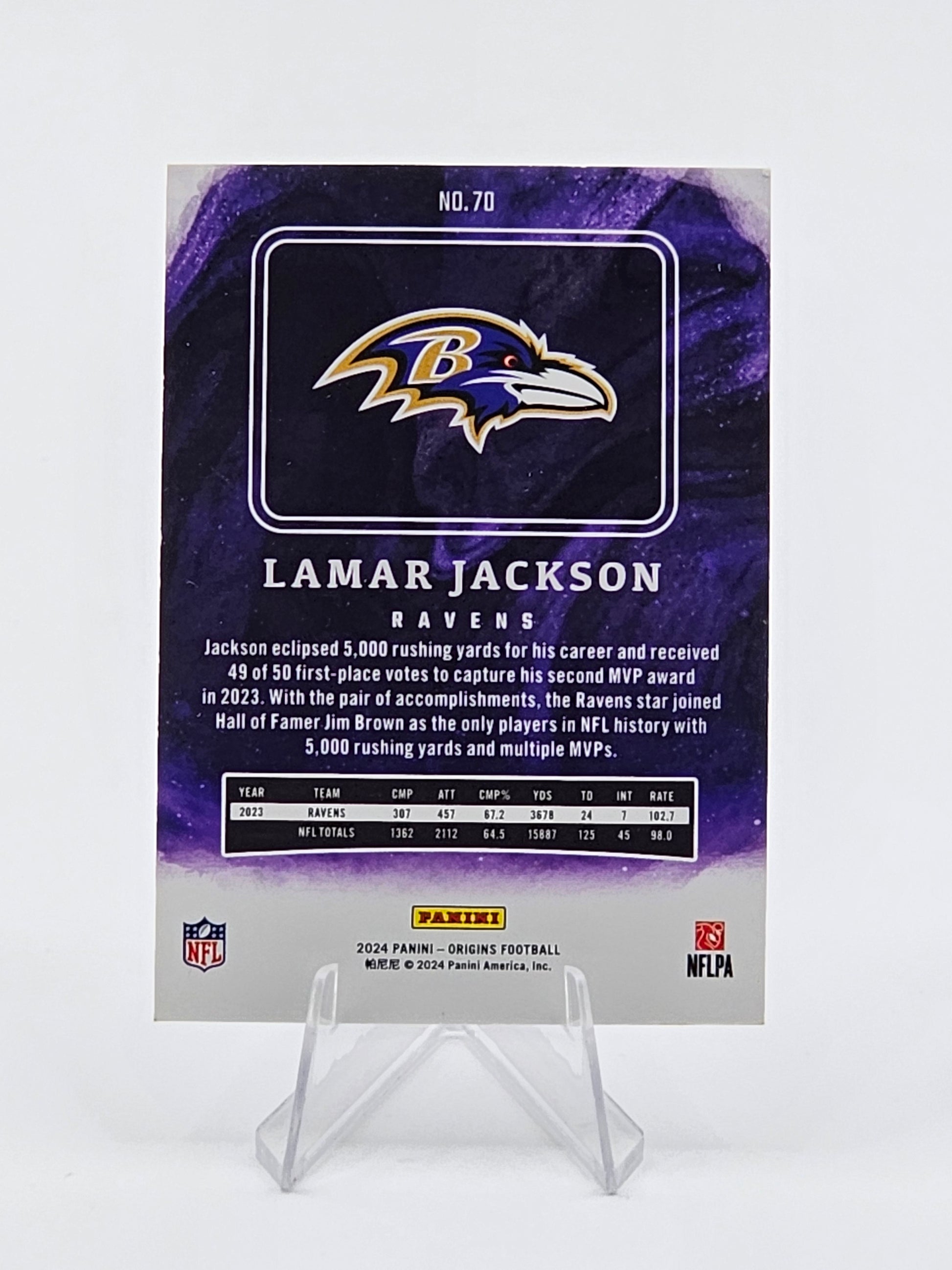 Lamar Jackson Card #70 - 2024 Panini Origins - Baltimore Ravens