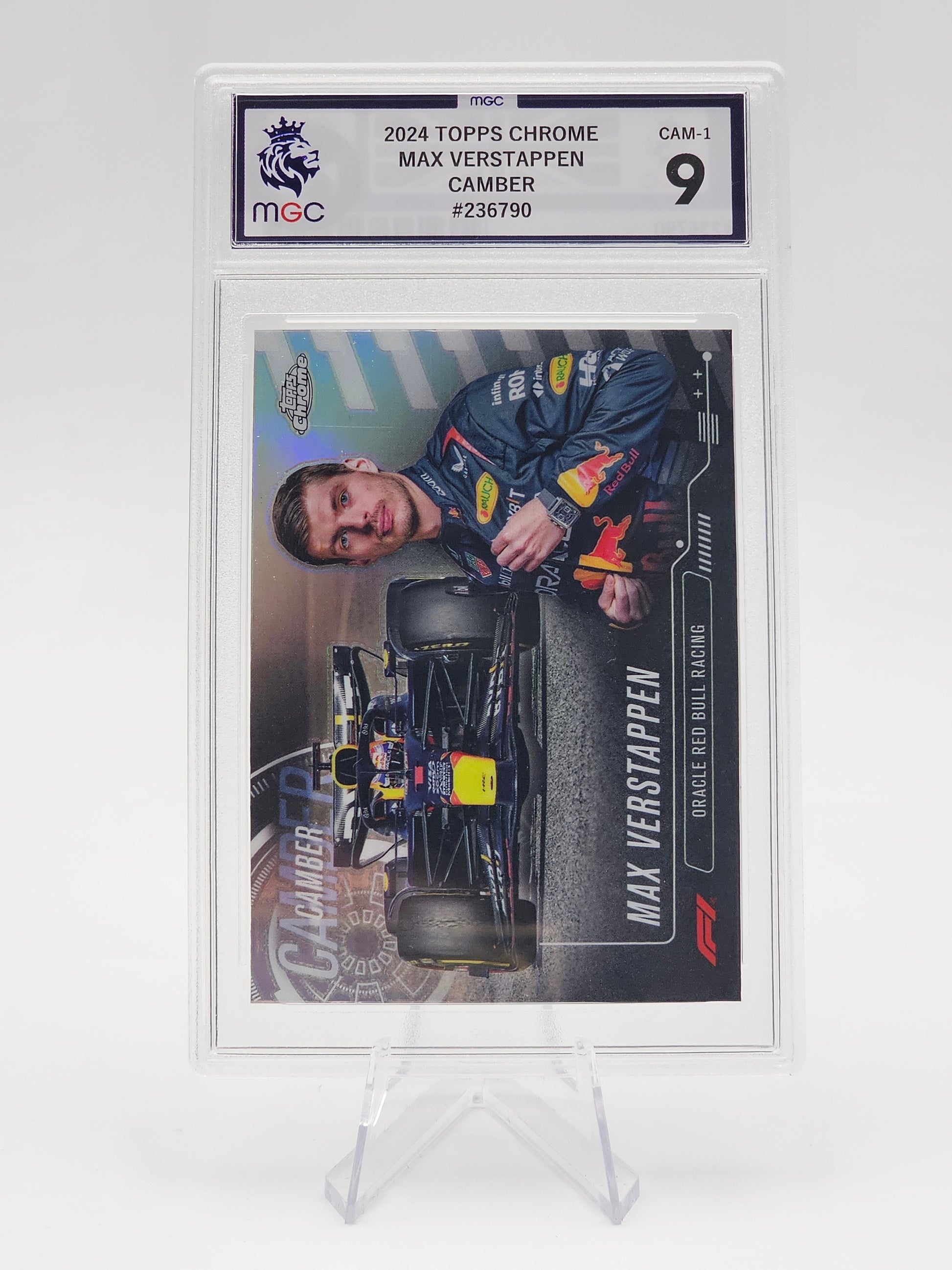 Max Verstappen 2024 Topps Chrome #CAM-1 Camber MGC Mint 9 Graded Card, F1 Racing, Red Bull, Formula 1, Sports Memorabilia