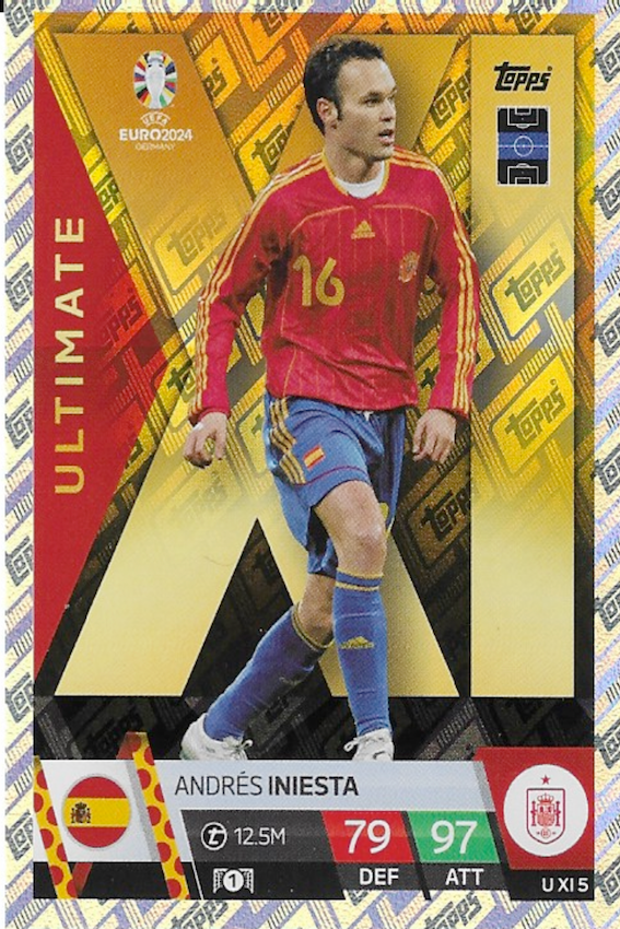 ANDRÉS INIESTA Ultimate Card UX15 - Topps Match Attax Euro 2024