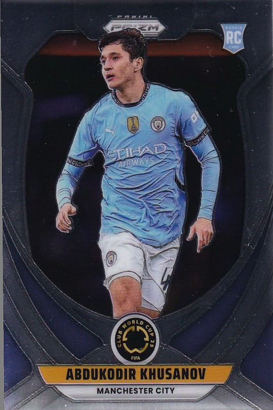 Abdukodir Khusanov 2025 Panini Prizm FIFA Club World Cup Base Rookie Card #141 Manchester City