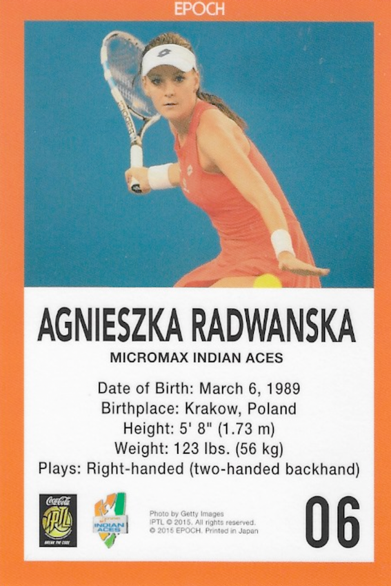 Agnieszka Radwanska Trading Card - 2015 Epoch International Premier Tennis League - Number 06