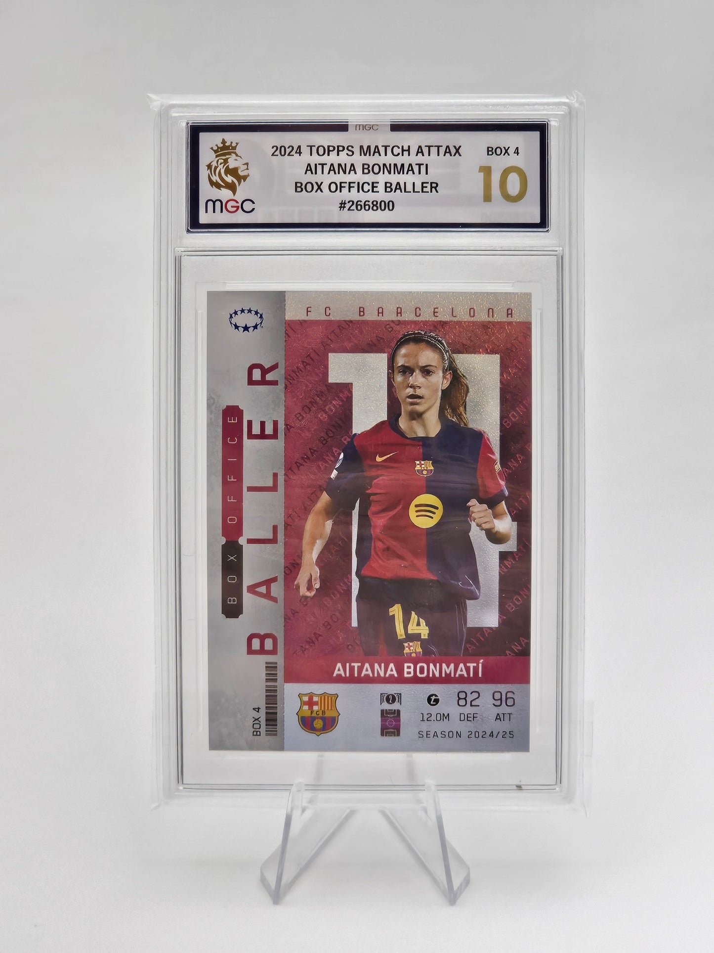 Aitana Bonmatí Box Office Baller Football Card - Match Attax Extra 24/25 MGC 10 Graded, Barcelona