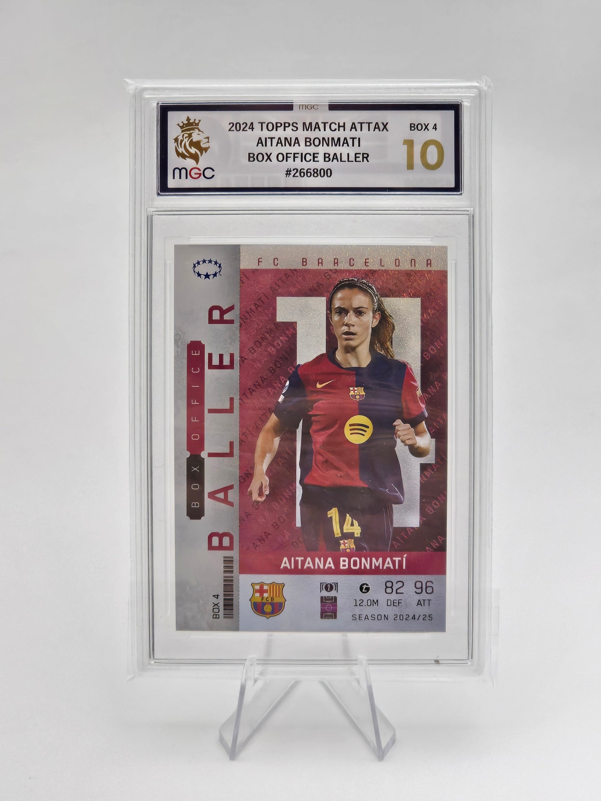 Aitana Bonmatí Box Office Baller Football Card - Match Attax Extra 24/25 MGC 10 Graded, Barcelona