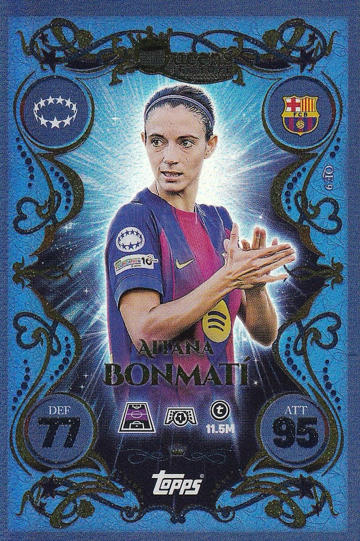 Aitana Bonmati Queens of Europe Card #QE9 - Topps Match Attax 25/26 (2025/2026) FC Barcelona Femini