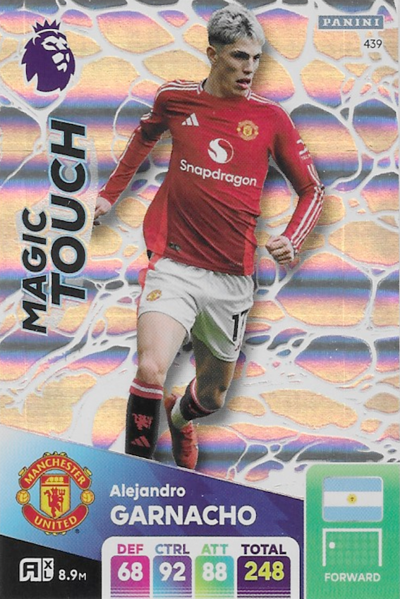 Alejandro Garnacho Magic Touch Card No #439 - Adrenalyn XL 2025 Premier League (Man United)