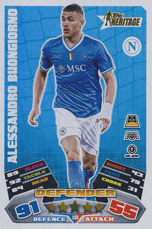 Alessandro Buongiorno Heritage Card #386 - Topps Match Attax 25/26 (2025/2026) - Napoli