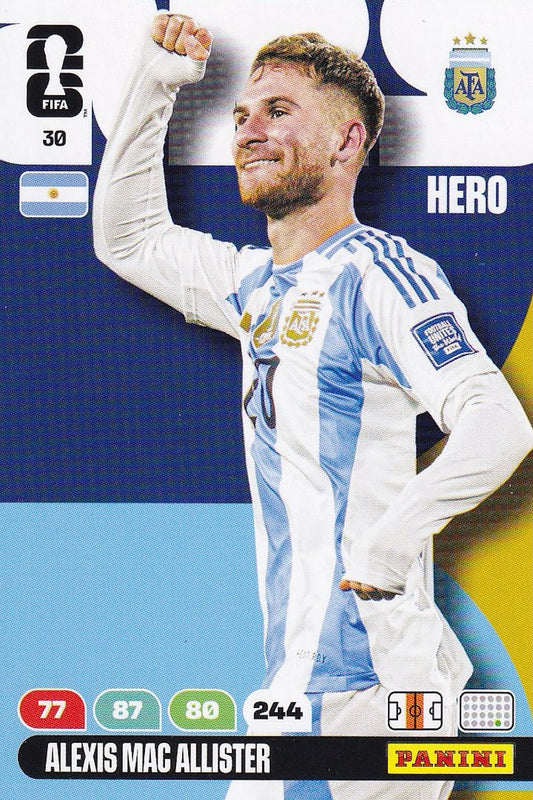 Alexis Mac Allister HERO Base Card #30 - FIFA WORLD CUP 2026 - Panini Adrenalyn XL - Argentina