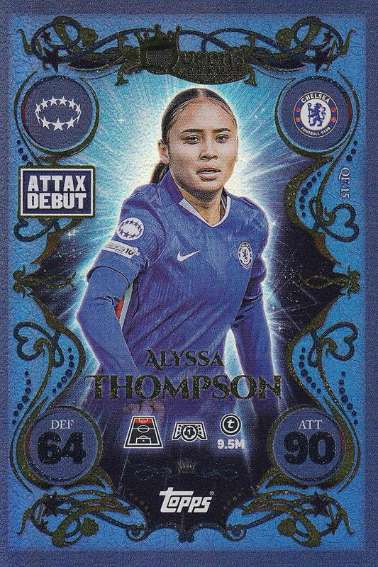 Alyssa Thompson Queens of Europe Card #QE15 - Topps Match Attax 25/26 (2025/2026) Chelsea