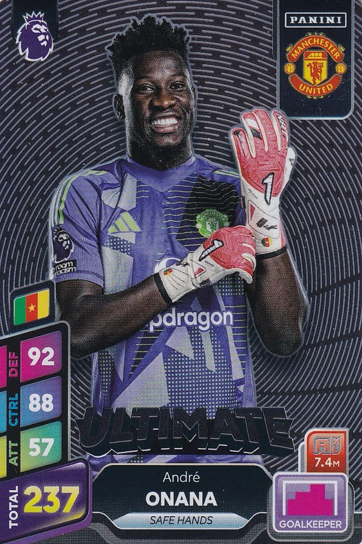 Andre Onana Ultimate Card #7 - Panini Adrenalyn XL PLUS 2025 Premier League