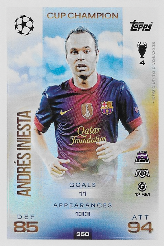 Andres Iniesta Cup Champion Card #350 - Topps Match Attax 25/26 (2025/2026)
