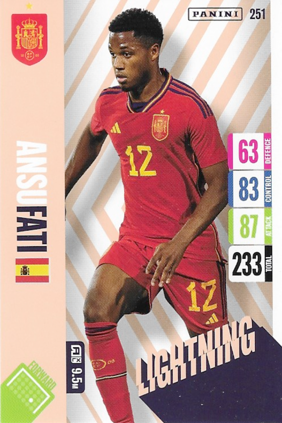 Ansu Fati Lightning Card No #251 - Adrenalyn XL 2024 England Tournament Edition