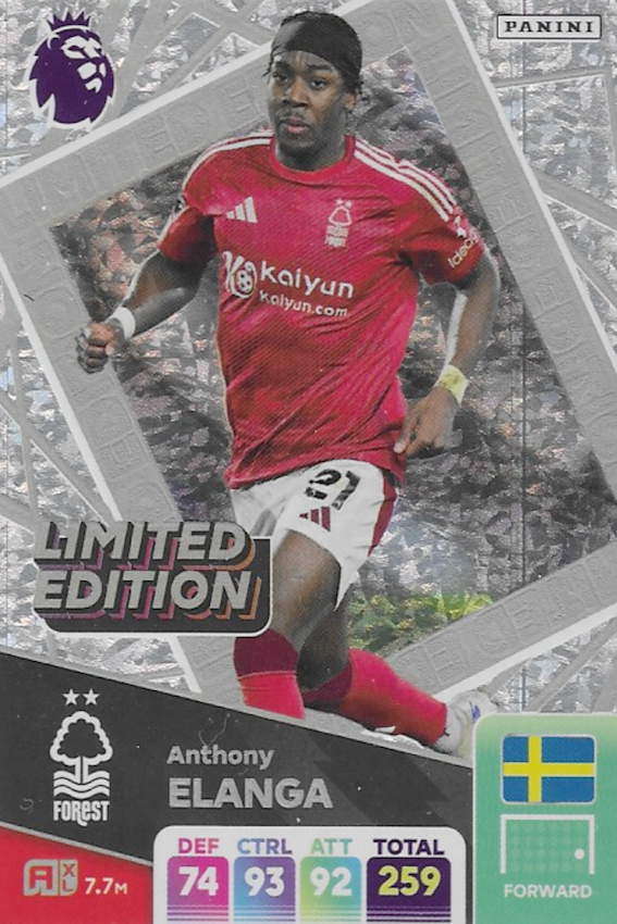 Anthony Elanga Limited Edition Card - Adrenalyn XL 2025 Premier League by Panini