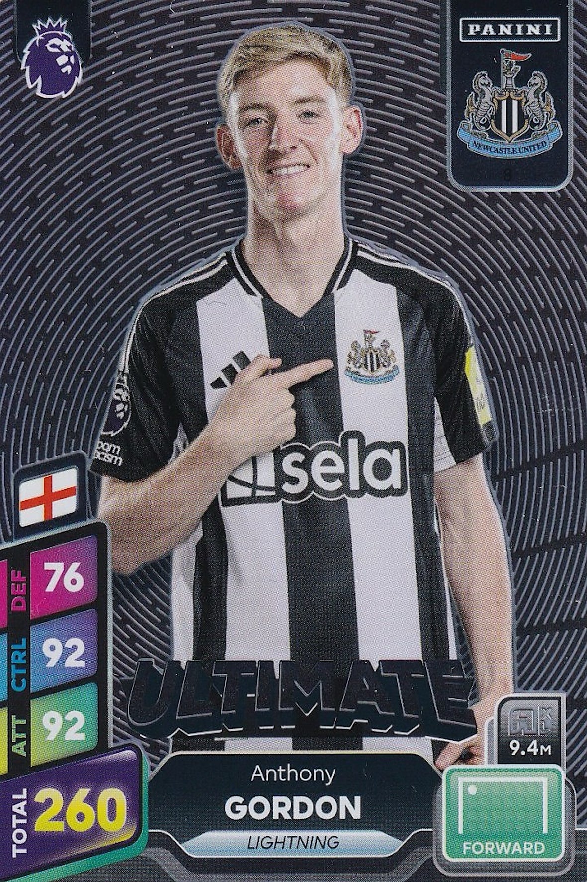 Anthony Gordon Ultimate Card #8 - Panini Adrenalyn XL PLUS 2025 Premier League, Newcastle United