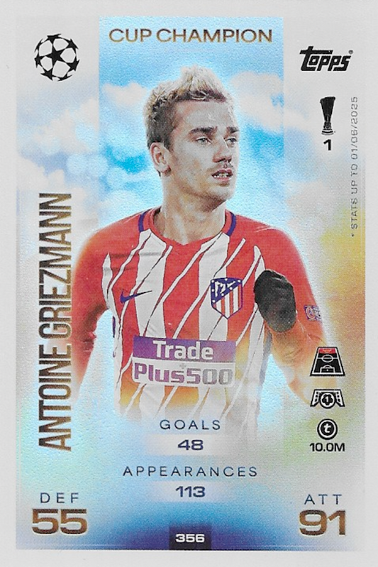 Antoine Griezmann Cup Champions Card #356 - Topps Match Attax 25/26 FC Barcelona