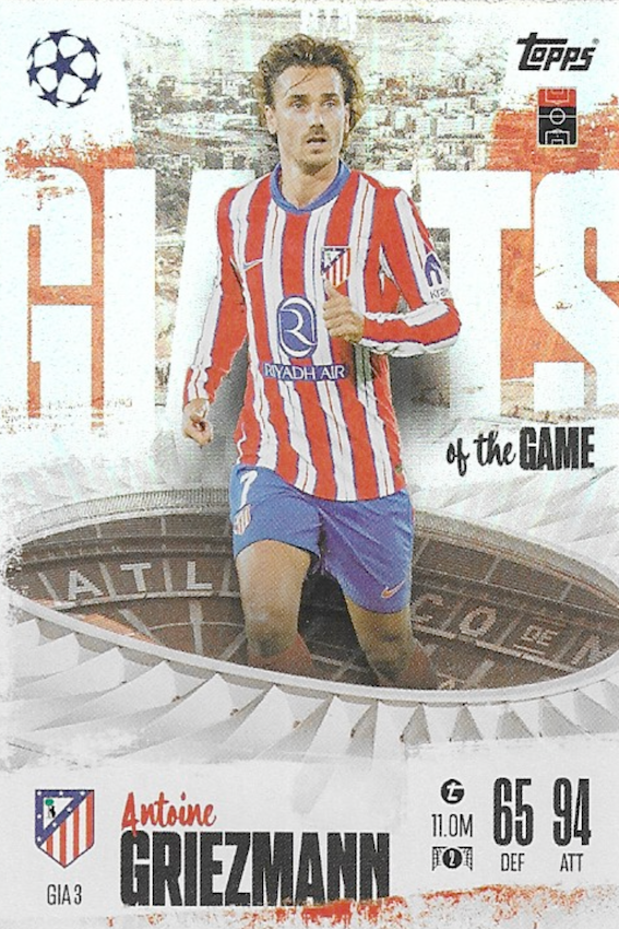 Antoine Griezmann Giants of the Game Card #GIA3 - Topps Match Attax Extra 24/25 (2024/2025) - Atlético de Madrid